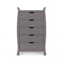 Obaby Stamford Sleigh Tall Chest Of Drawers-Taupe Grey 
