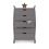 Obaby Stamford Sleigh Tall Chest Of Drawers-Taupe Grey (NEW)