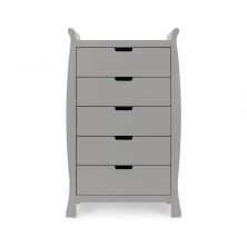 Obaby Stamford Sleigh Tall Chest Of Drawers-Warm Grey 