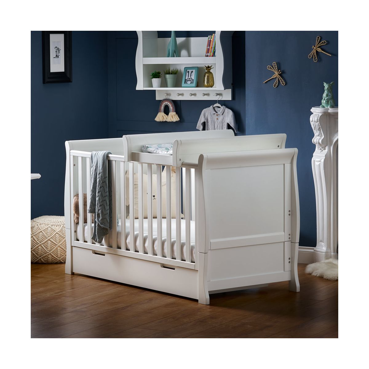Obaby Stamford Classic Sleigh Cot Bed Including Underbed Drawer