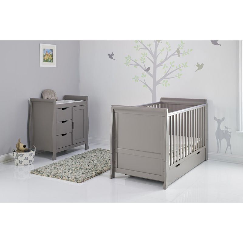 Obaby Stamford Classic Sleigh 2 Piece Furniture Roomset-Taupe Grey
