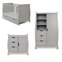 Obaby Stamford Classic Sleigh 3 Piece Furniture Roomset-Warm Grey 