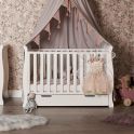 Obaby Stamford Mini Sleigh Cot Bed Including Underbed Drawer-White 