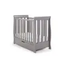 Obaby Stamford Sleigh SPACE SAVER Cot with Under Drawer-Taupe Grey