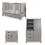 Obaby Stamford Luxe Sleigh 3 Piece Furniture Room Set-Taupe Grey (NEW)