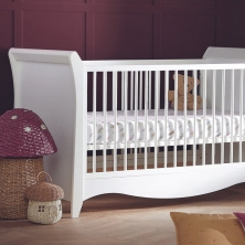 CuddleCo Clara Sleigh Cot Bed-White (New 2022)