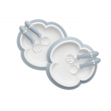 BABYBJÖRN Pack of 2 Baby Plate, Spoon and Fork Set-Powder Blue (2022)