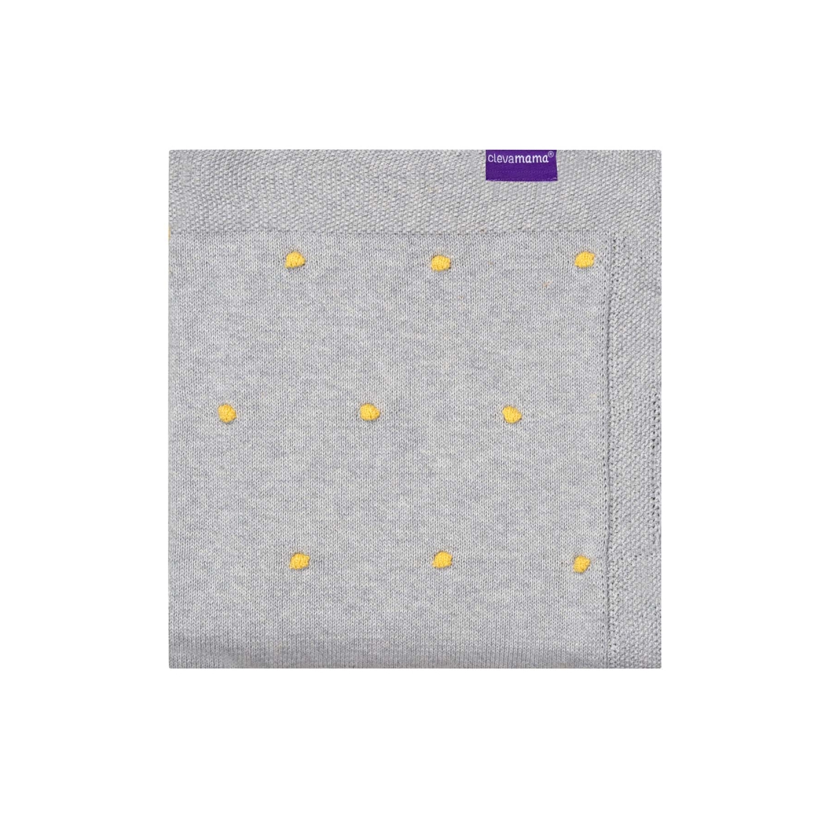 ClevaMama Knitted Pom Pom Baby Blanket