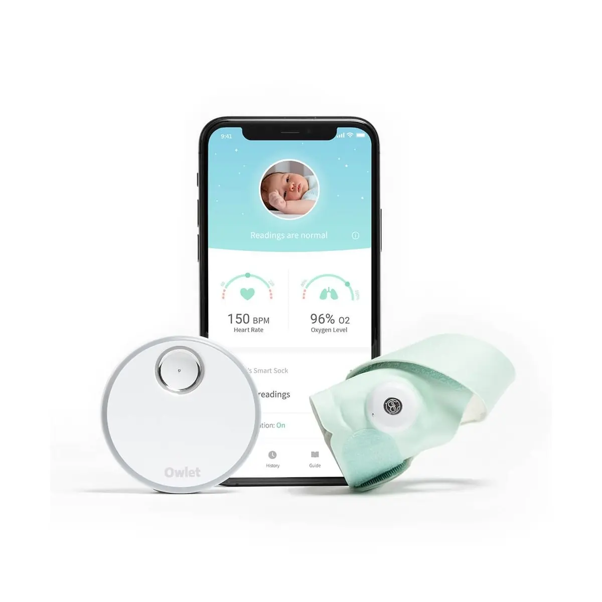 Image of Owlet Smart Sock 3 Baby Monitor-Mint