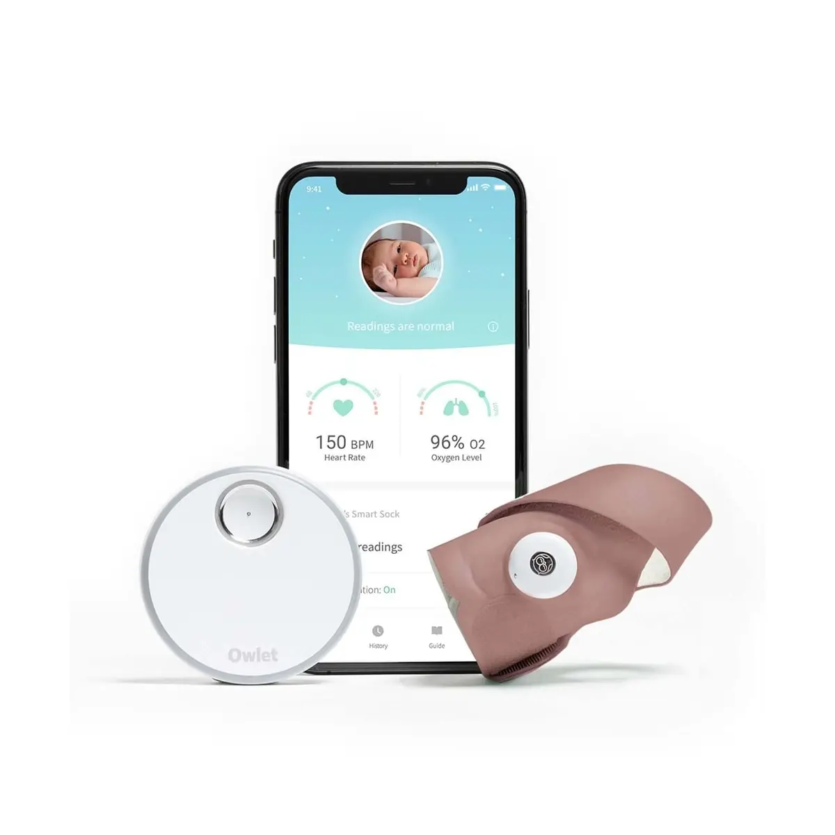 Image of Owlet Smart Sock 3 Baby Monitor - Dusty Rose