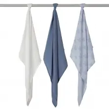 ClevaMama Muslin Cloth Set Super Soft Bamboo & Cotton-Blue (3540)