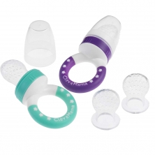 ClevaMama ClevaFeed™ Twin Pack Baby Fruit Feeder-Green/Purple (New 2022) (3014)