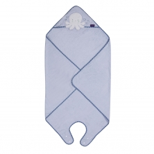 ClevaMama Bamboo Apron Baby Bath Towel-Blue (New 2022) (3532)