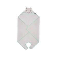 ClevaMama Franky the Frog Bamboo Apron Baby Bath Towel-Grey (New 2022)