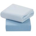 ClevaMama Jersey Cotton Fitted Sheets For Cot (60x120 cm)-Blue (3323)