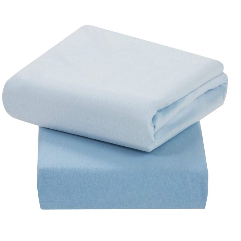 ClevaMama Jersey Cotton Fitted Sheets For Cot (60x120 cm)-Blue