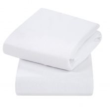 ClevaMama Jersey Cotton Fitted Sheets For Cot (60x120 cm)-White (3324)