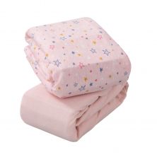 For-Your-Little-One Space Saver Cot Waterproof Fitted Sheets Pack of 2 100X52 cm 