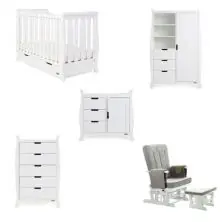 Obaby Stamford Mini Sleigh 5 Piece Furniture Roomset - White