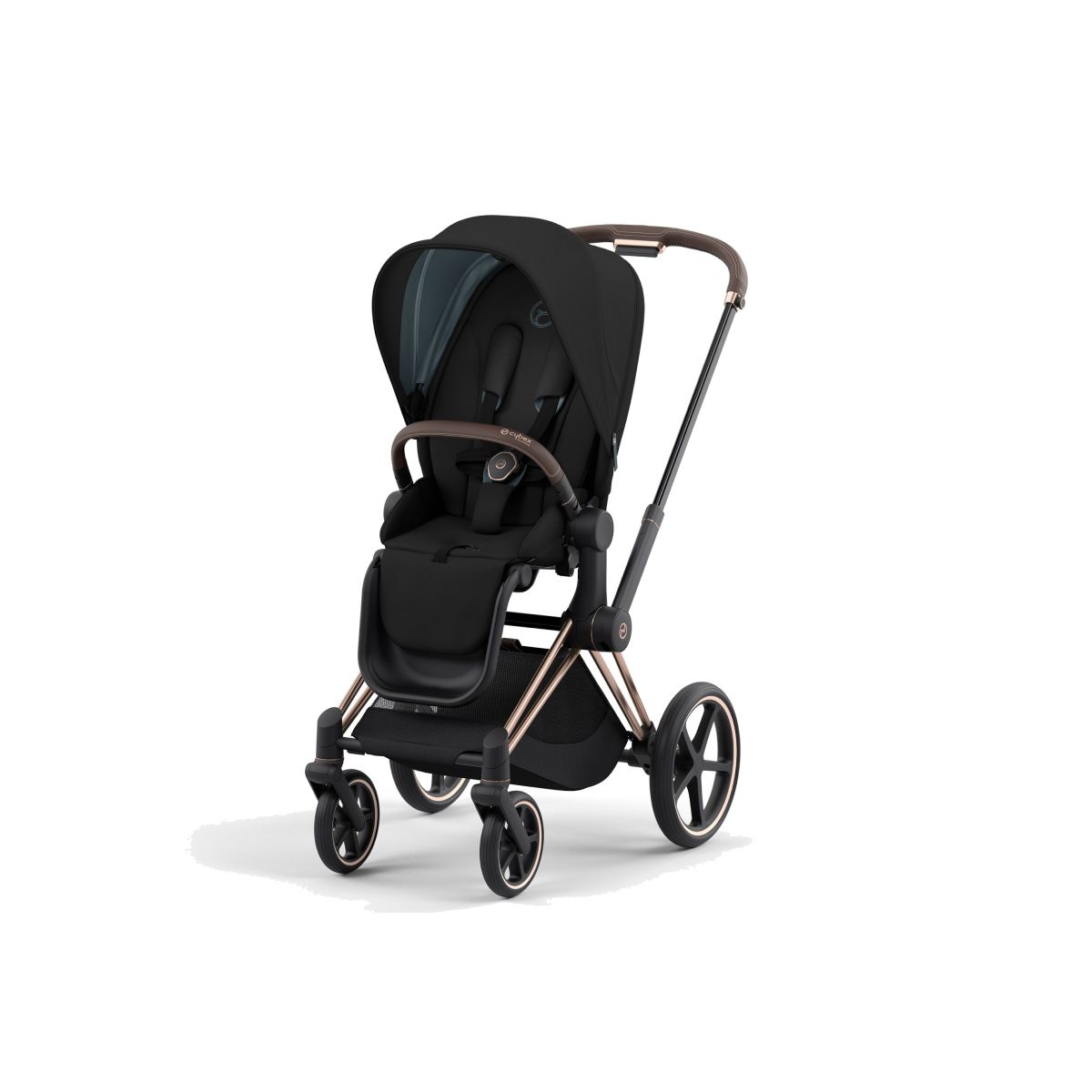 Cybex Priam Rose Gold Pushchair with Lux Carry CotDeep Black (New 2022)