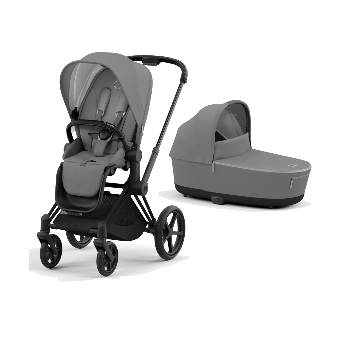 Cybex Priam Black Pushchair with Lux Carry Cot