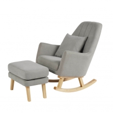 Ickle Bubba Eden Nursery Chair and Stool-Pearl Grey