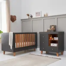 Tutti Bambini Como 2 Piece Roomset - Slate Grey/Rosewood