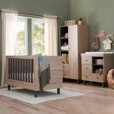 Tutti Bambini Como 3 Piece Roomset-Distressed Oak/Slate Grey