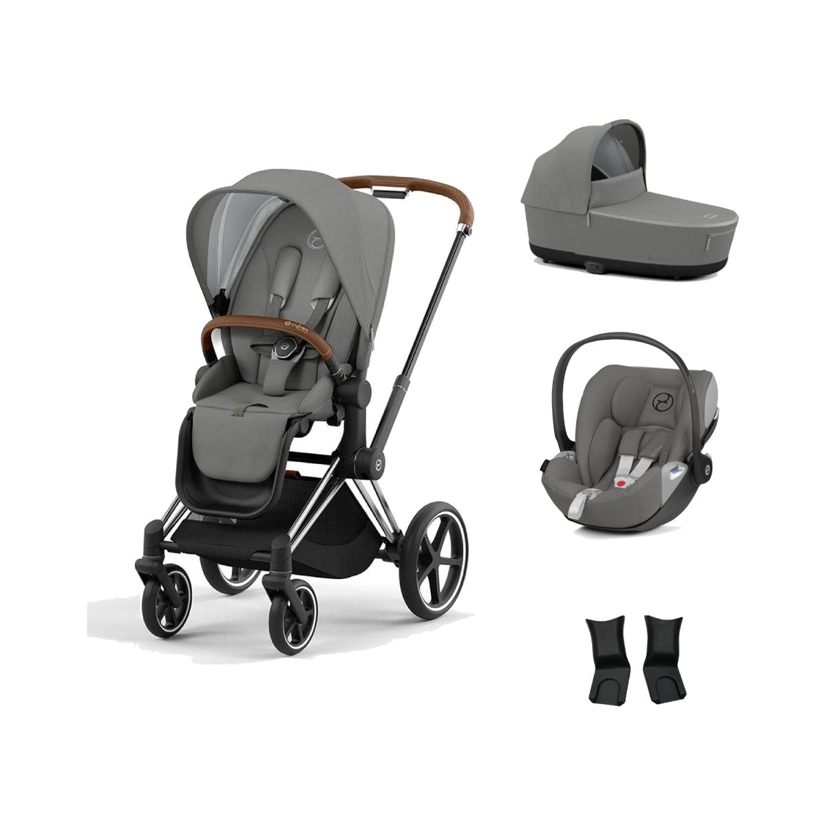 Cybex Priam Chrome Pushchair with Lux Carry Cot & Cloud Z Car Seat