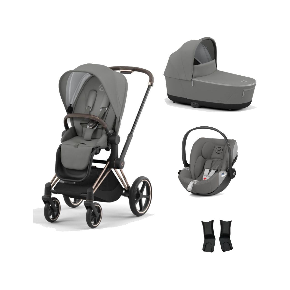 Cybex Priam Rose Gold Pushchair with Lux Carry Cot & Cloud Z Car Seat