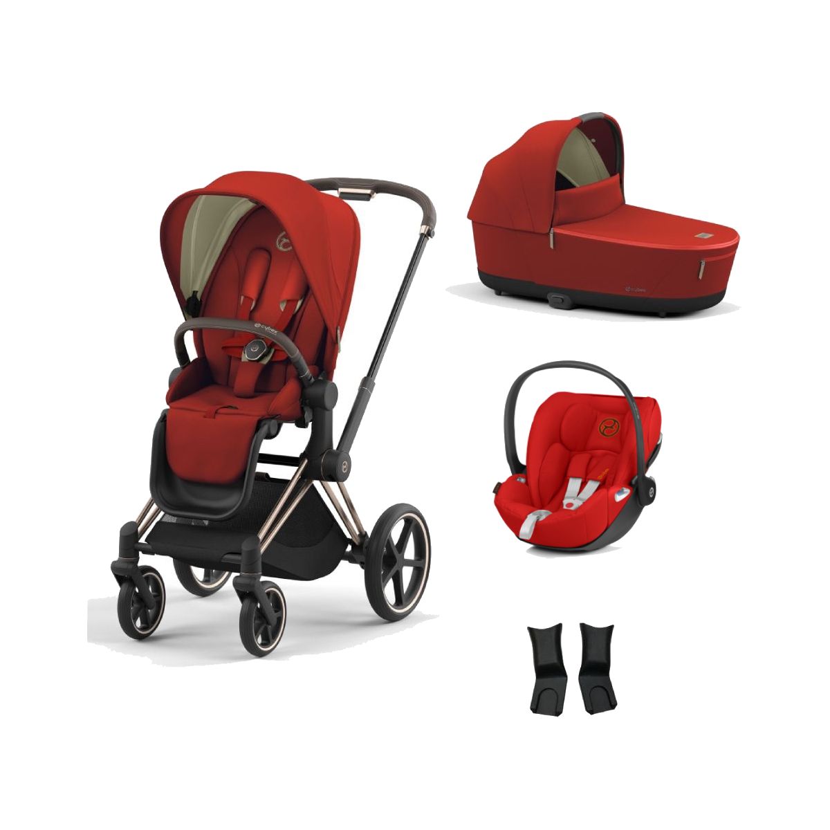 Cybex Priam Rose Gold Pushchair with Lux Carry Cot & Cloud Z Car Seat