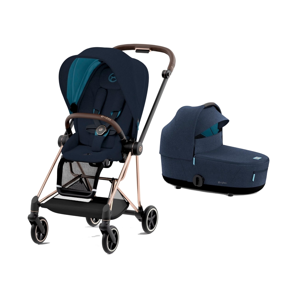 Cybex Mios Rose Gold Pushchair with Lux Carry Cot