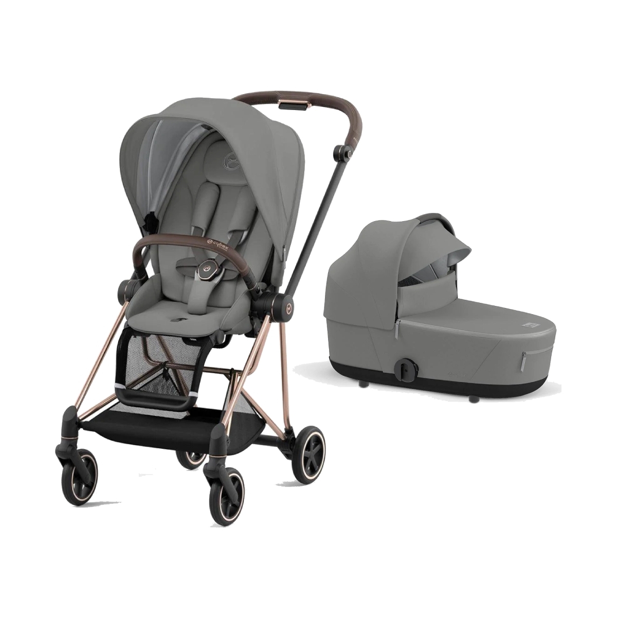 Cybex Mios Rose Gold Pushchair with Lux Carry Cot