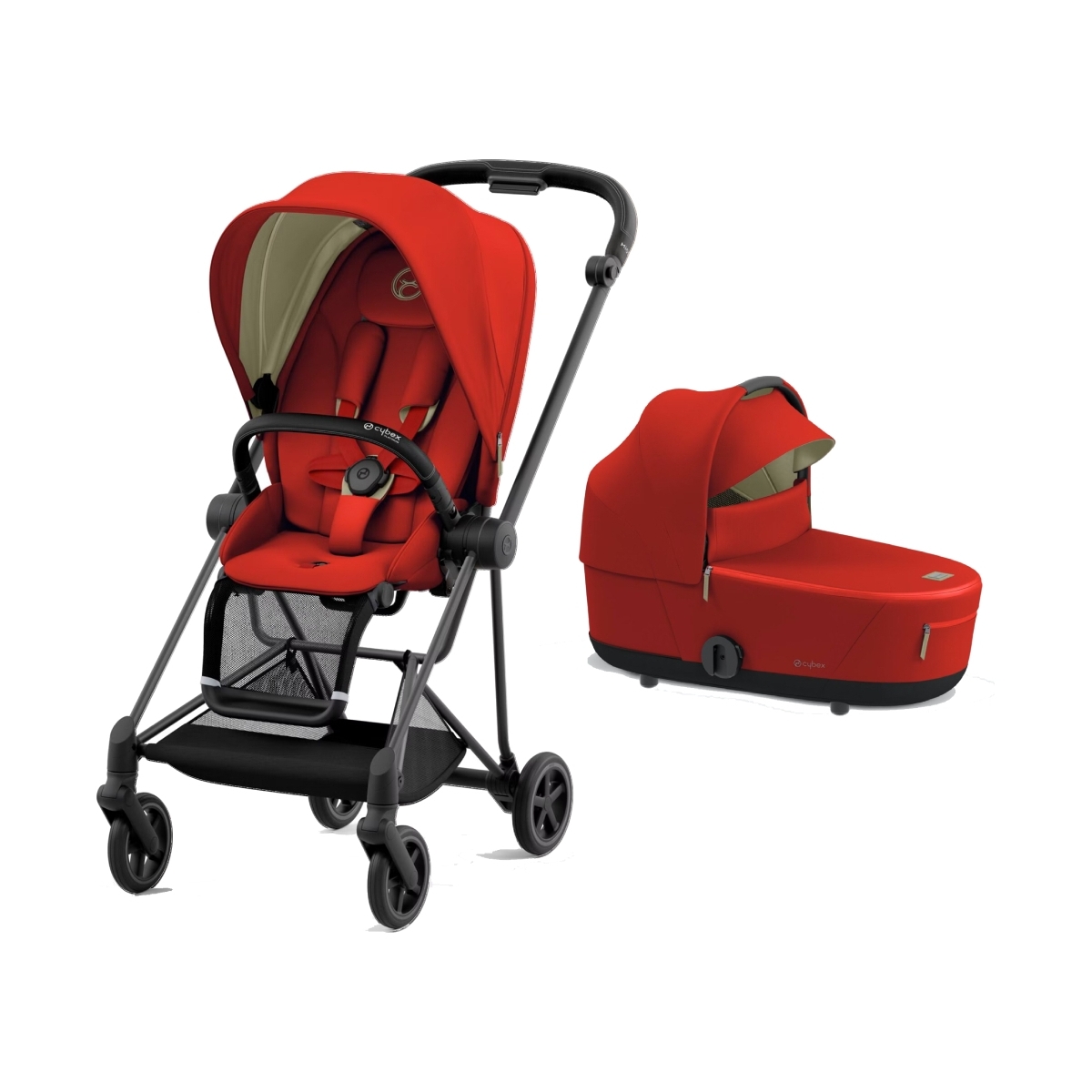 Cybex Mios Black Pushchair with Lux Carry Cot