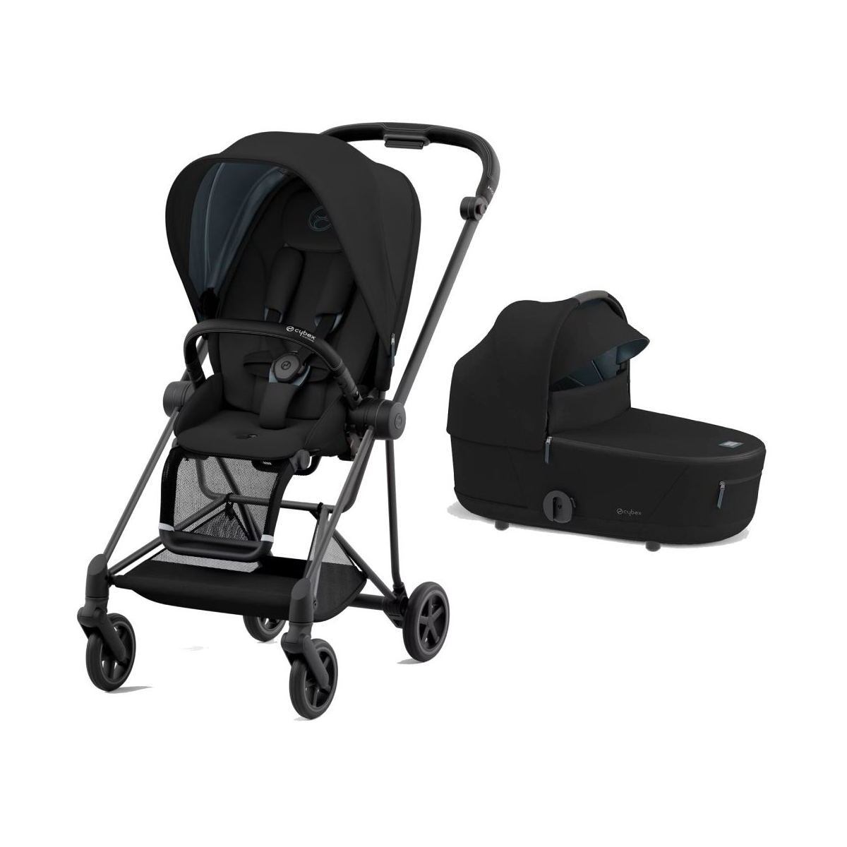 Cybex Mios Black Pushchair with Lux Carry Cot