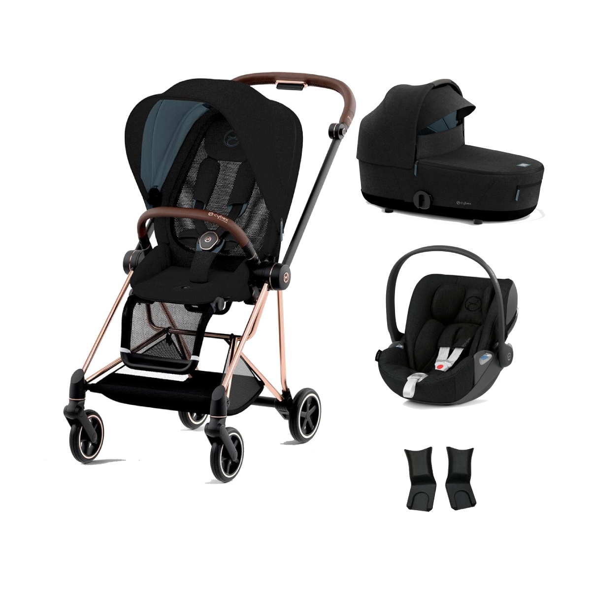 Cybex Mios Rose Gold Pushchair with Lux Carry Cot & Cloud Z Car Seat