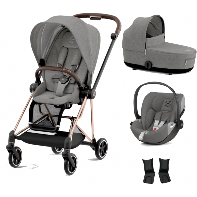 Cybex Mios Rose Gold Pushchair with Lux Carry Cot & Cloud Z Car Seat