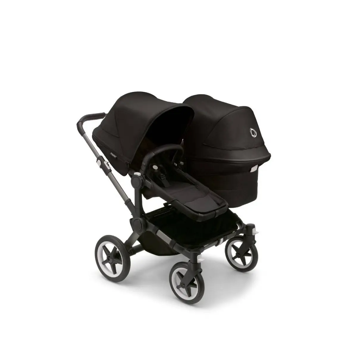 Image of Bugaboo Donkey 5 Duo Styled By You Pushchair-Graphite/Midnight Black/Midnight Black