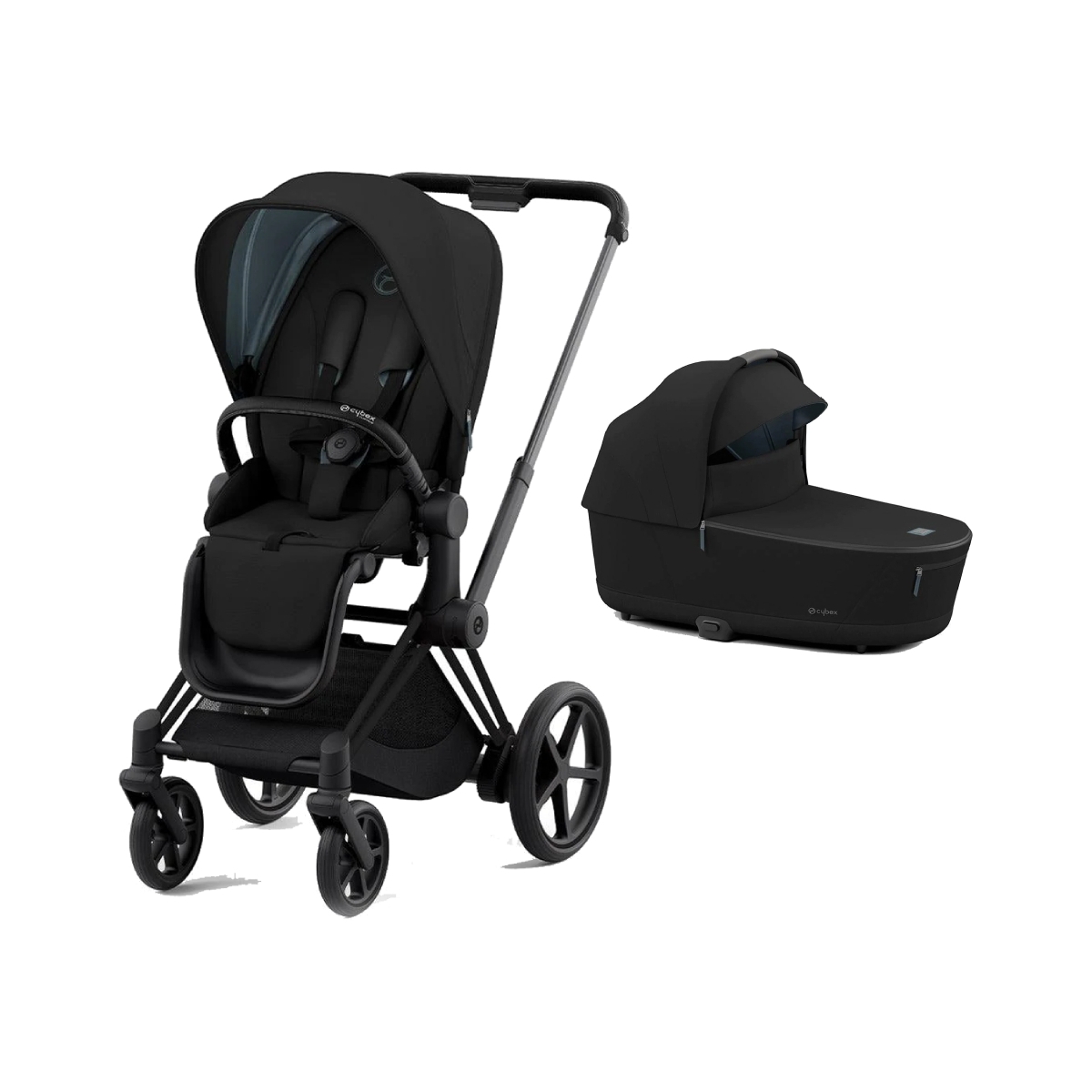 Cybex e-Priam Black Pushchair with Lux Carry Cot