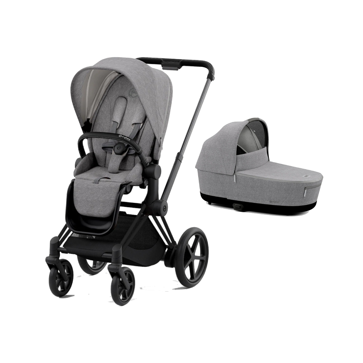 Cybex e-Priam Black Pushchair with Lux Carry Cot