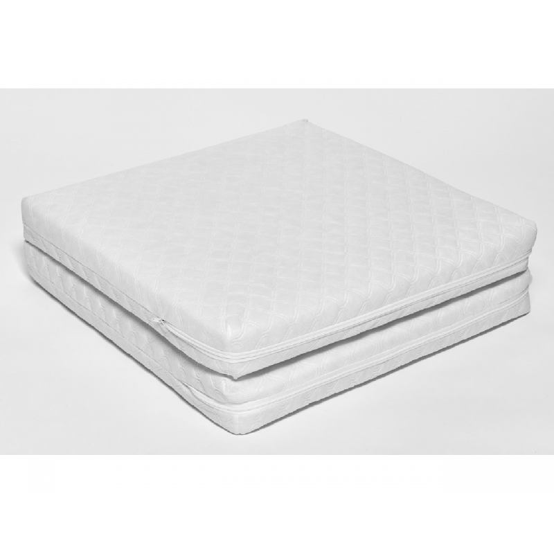 Ventalux Non Allergenic Fibre Quilt Covered Folding Travel Cot Mattress-White (95x65)