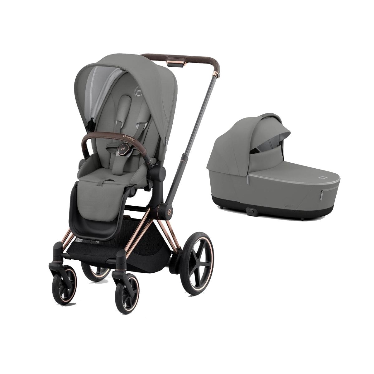 Cybex e-Priam Rose Gold Pushchair with Lux Carry Cot