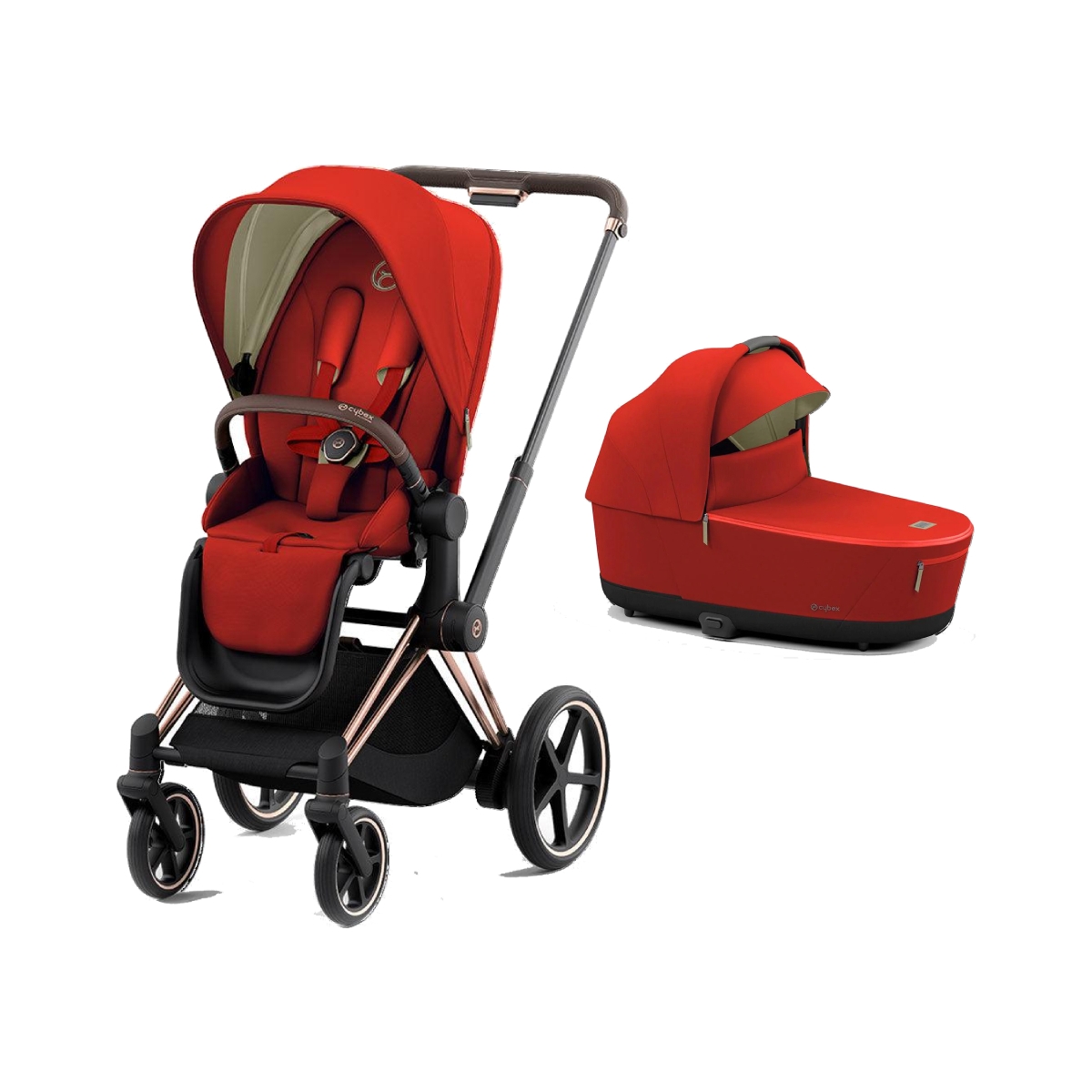 Cybex e-Priam Rose Gold Pushchair with Lux Carry Cot
