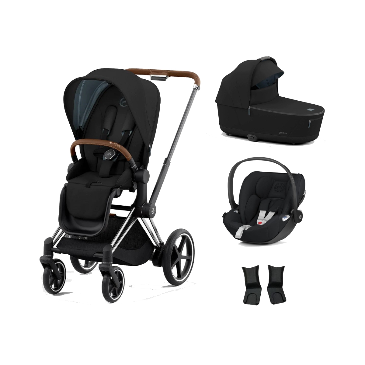 Cybex e-Priam Chrome Pushchair with Lux Carry Cot & Cloud Z Car Seat