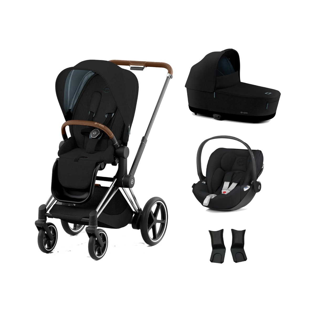 Cybex e-Priam Chrome Pushchair with Lux Carry Cot & Cloud Z Car Seat