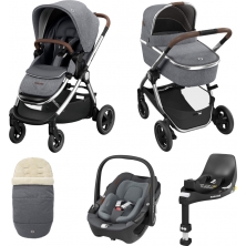 Maxi Cosi Adorra Luxe 3in1 Travel System with Chrome Chassis-Twillic Grey