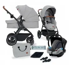 Kinderkraft B-Tour 3in1 With Mink Car Seat Travel System - Light Grey**