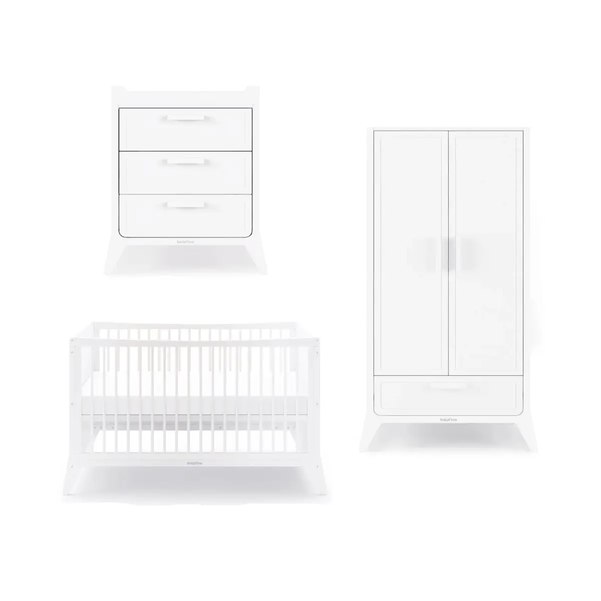 Image of SnuzFino 3 Piece Nursery Furniture Set-White