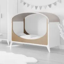 Snuz Fino Cot Bed Toddler Kit-White/Natural