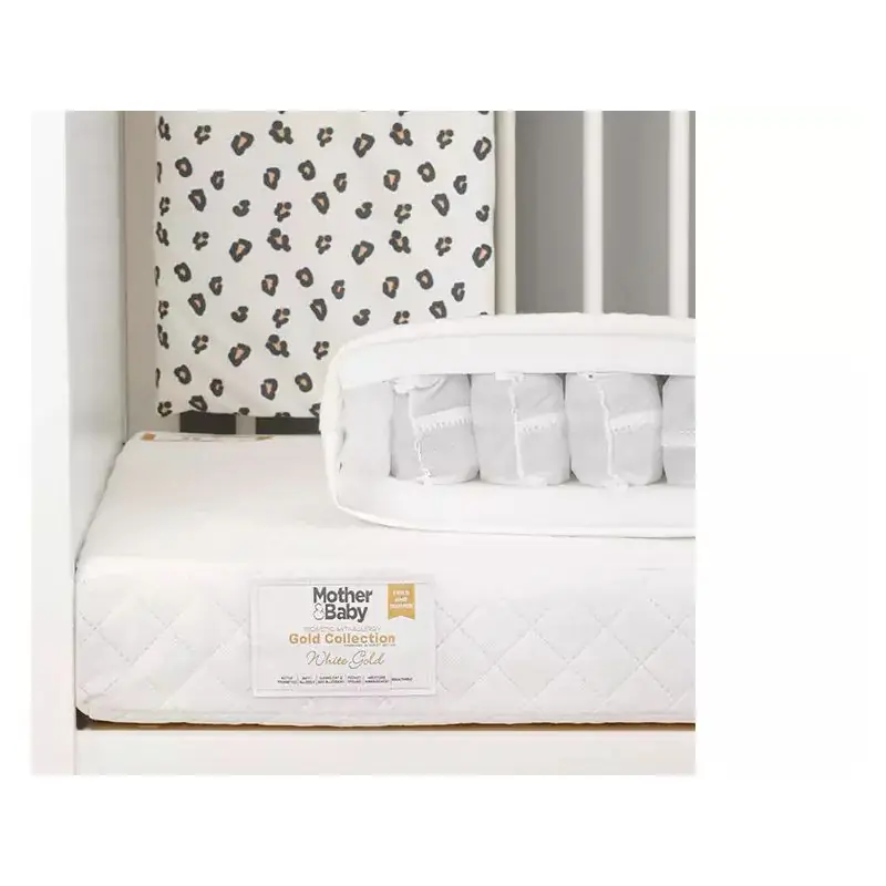 Mother & Baby White Gold Anti Allergy Pocket Sprung Cot Bed Mattress 